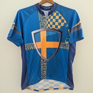 SCUDO Sweden Cycling Jersey Shirt Men's 2XL XXL Blue Yellow Swedish